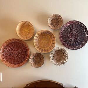 Handwoven Decorative Wall Basket Set - Natural Colors